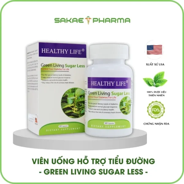 Viên uống hỗ trợ tiểu đường Green Living Sugar Less