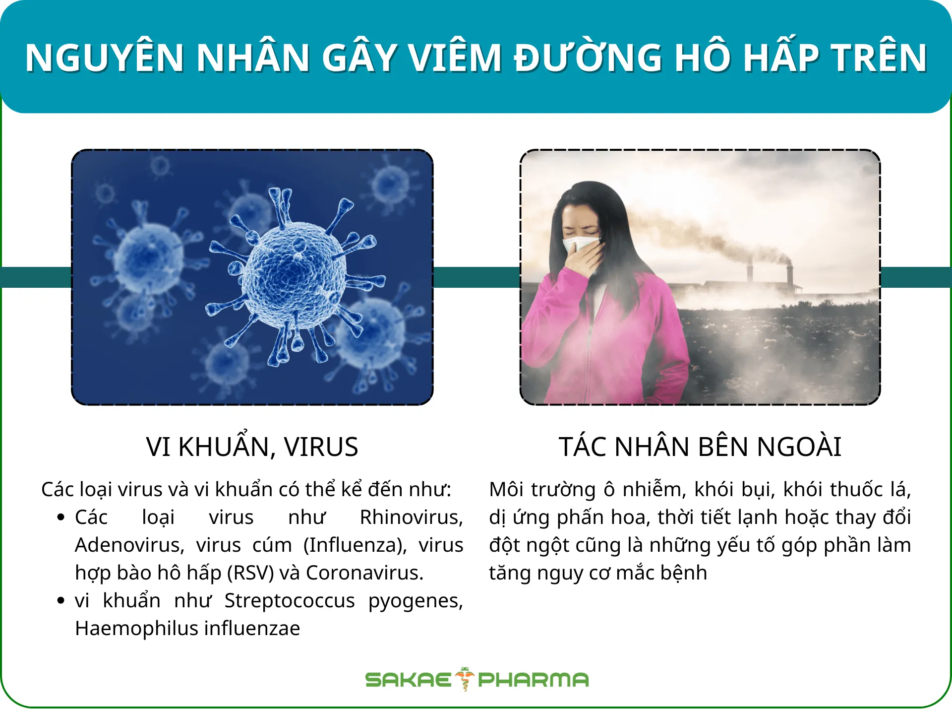 Nguyên nhân gây viêm đường hô hấp trên