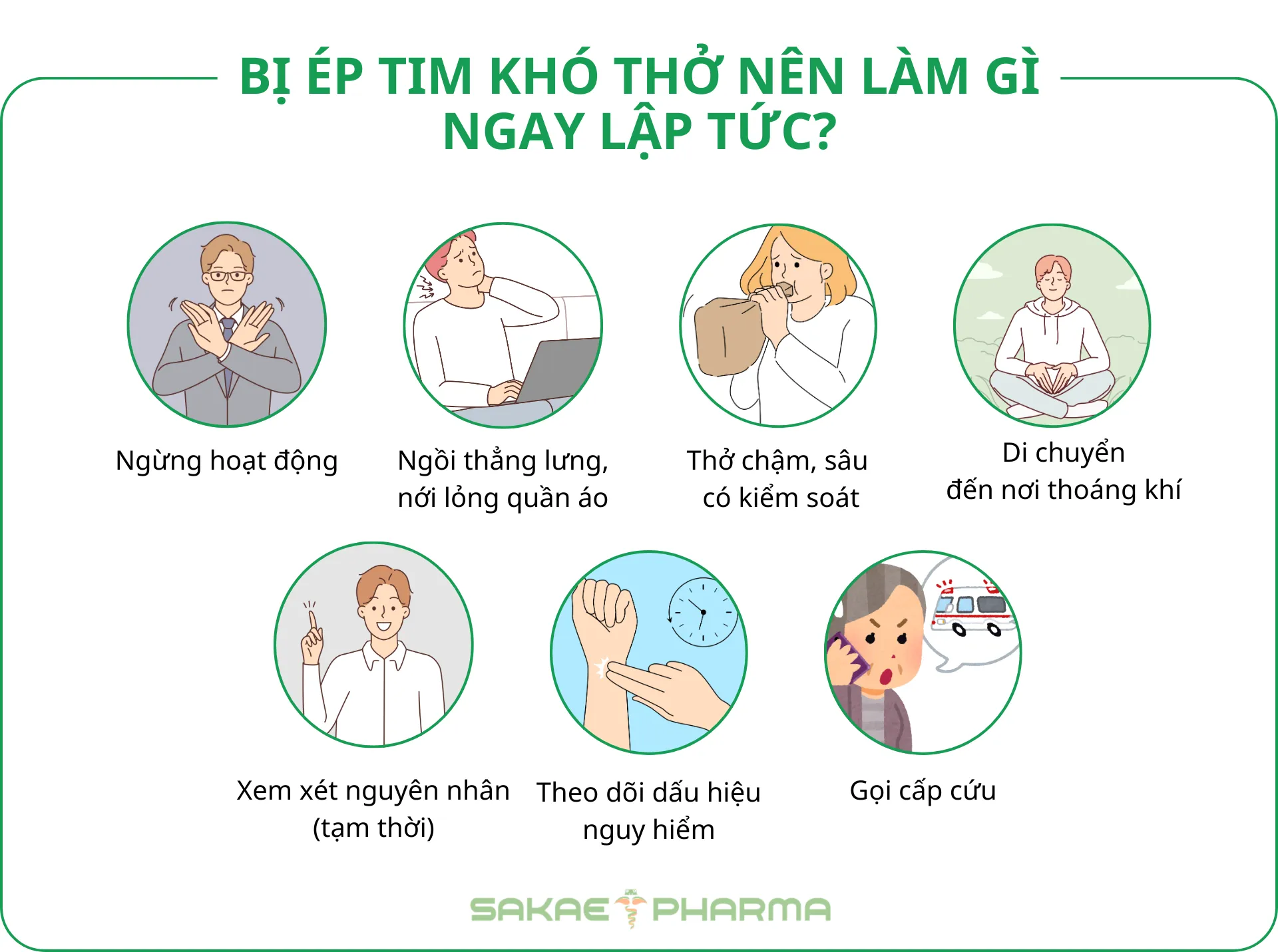 bị ép tim khó thở nên làm gì