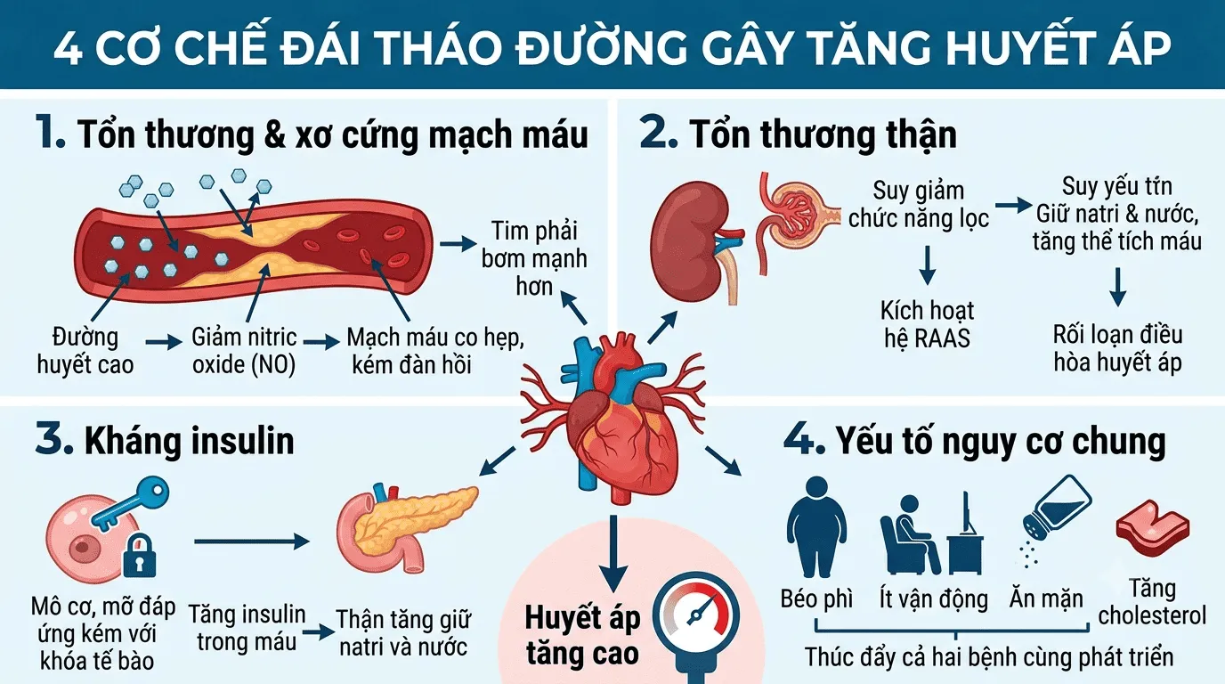 đái tháo đường gây tăng huyết áp