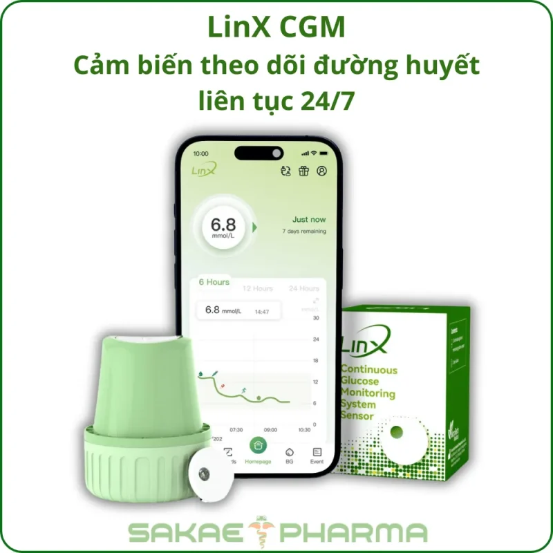 Máy đo đường huyết không cần lấy máu LinX CGM