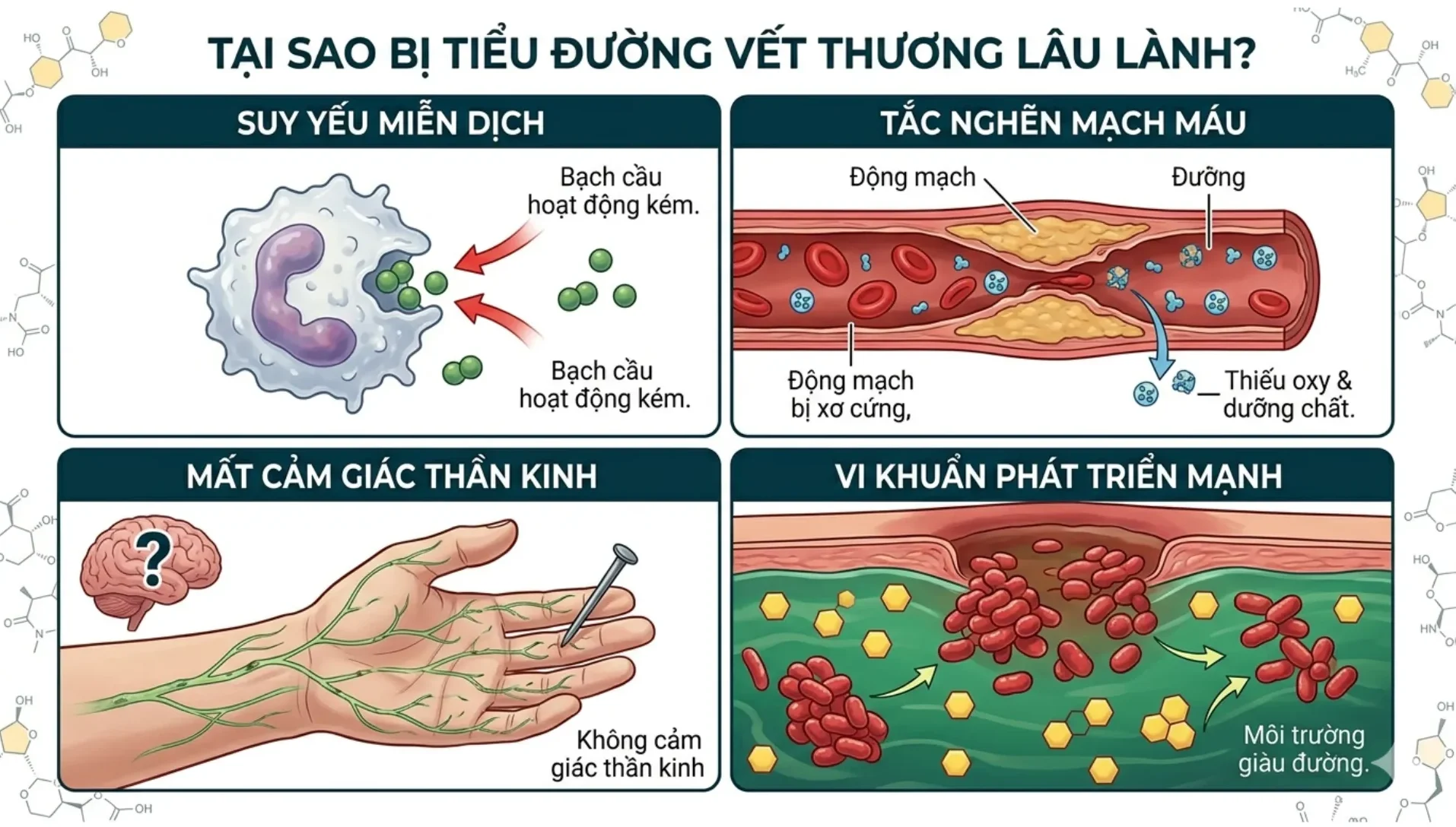 bị tiểu đường vết thương lâu lành
